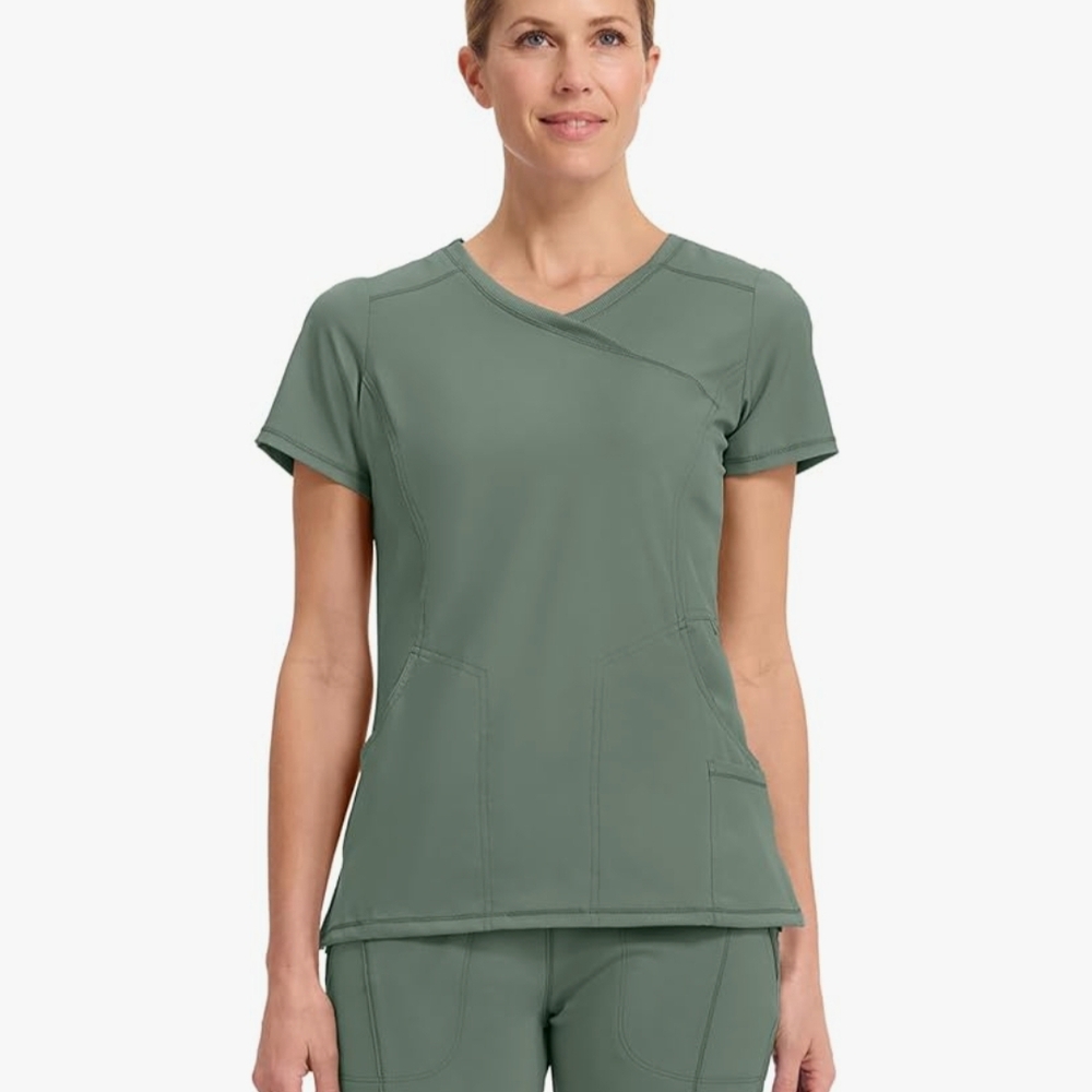 Cherokee Infinity Women's Green Scrub Top